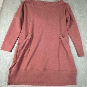 Soft Surroundings Dusty Rose Hooded Tunic Sweater